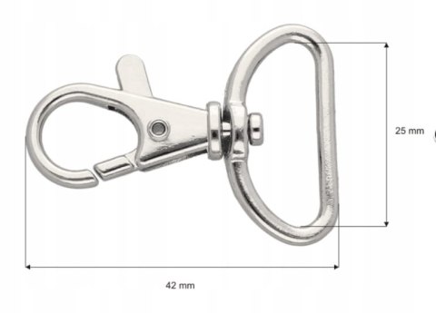 Karabińczyk Brelok Zapięcie do Torebki Torby Plecaka Solidne 25mm 2 sztuki