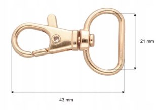 Karabińczyk Brelok Zapięcie do Torebki Torby Plecaka Złoto 20mm 2 sztuki