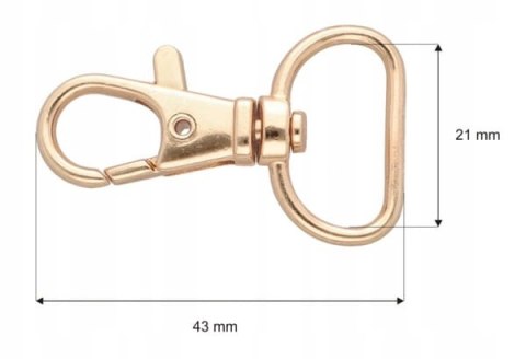 Karabińczyk Brelok Zapięcie do Torebki Torby Plecaka Złoto 20mm 2 sztuki