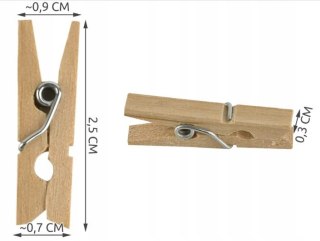 Klamerki Drewniane Uniwersalne Spinacze Żabki Naturalne Solidne 100 sztuk