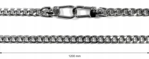 Pasek do Torebki z Karabińczykiem Wytrzymały Solidny Trwały Srebrny 120cm