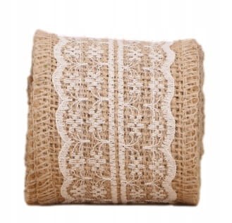 Taśma Jutowa 100% Juta Naturalna Ekologiczna Rękodzieło Decor Boho 6cm 2m