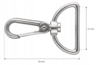 Karabińczyk Brelok Zapięcie do Torebki Torby Plecaka Solidny Nikiel 37mm