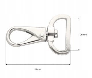 Karabińczyk Brelok Zapięcie do Torebki Torby Plecaka Solidny Połysk 26mm