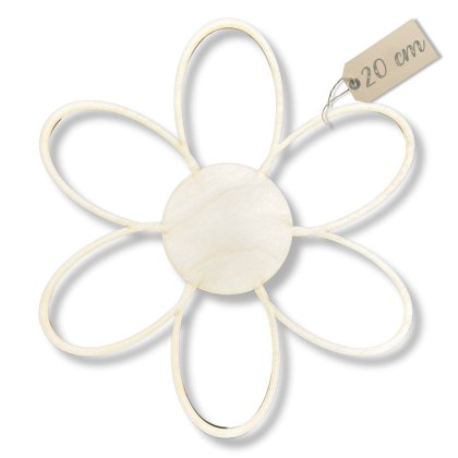 Ozdoba na Ścianę Dekoracja Ścienna Drewniana Dekor Ażurowy Kwiatek 20 cm