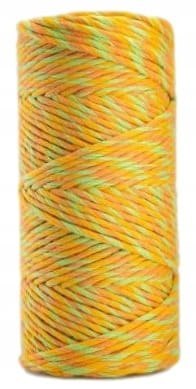 Sznurek do Makramy Bawełniany Skręcany ECO Twist Trzy Pomarańcze 20m 3mm