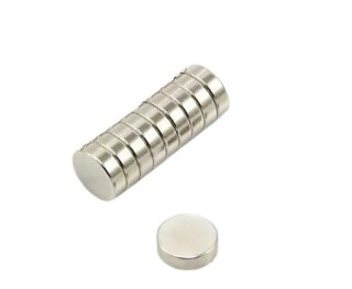 Magnes Neodymowy Okrągły Walcowy Mocny Silny Magnesy Zestaw 10 x 2 mm 10szt