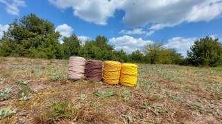 Sznurek Bawełniany Skręcany do Makramy Żółty Brązowy Beżowy Musztardowy ECO