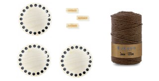 Sznurek Bawełniany z Rdzeniem Brązowy HANDMADE Metki Metka Dno do Koszyka