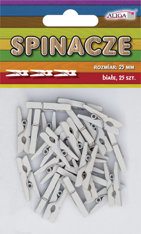 Klamerki Spinacze Drewniane Uniwersalne Dekor Dodatki i Ozdoby Białe Mini