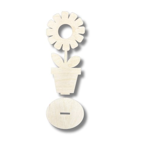 Kwiatek w Doniczce Stojący na Podstawce Sklejka Drewniana Dekor DIY 15 cm Kwiatek w Doniczce Stojący na Podstawce Sklejka Drewniana Dekor DIY 15 cm