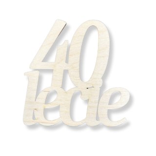 Napis 40-lecie Czterdziestolecie Sklejka Drewniana Dekor Ozdoba Dodatek Eko