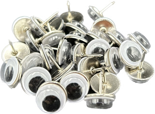 Oczka Oczy na Szpilce Okrągłe Kreatywne Biało Czarne 30 sztuk 10mm