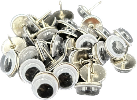 Oczka Oczy na Szpilce Okrągłe Kreatywne Biało Czarne 30 sztuk 10mm
