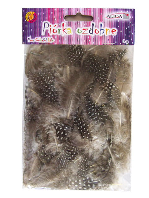 Piórka Dekoracyjne Pióra Lotki Scrapbooking Ozdobne Nakrapiane Czarno-Białe Piórka Dekoracyjne Pióra Lotki Scrapbooking Ozdobne Nakrapiane Czarno-Białe