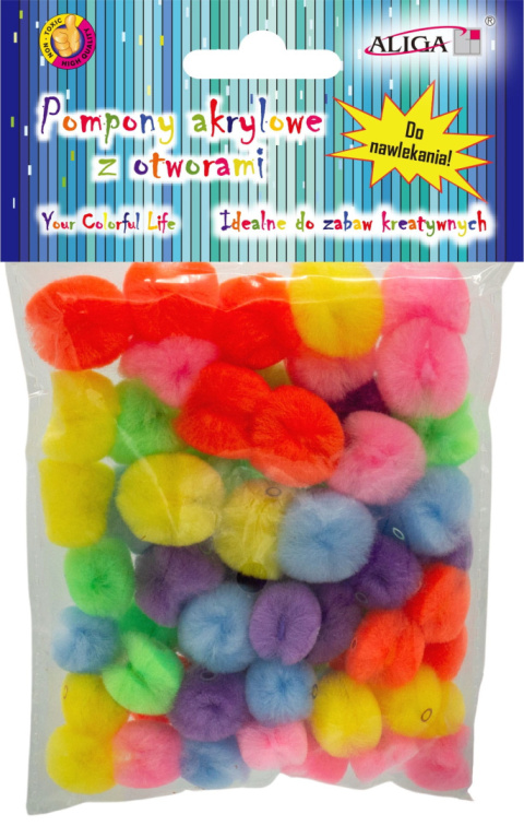 Pompony Pluszowe Akrylowe z Otworem Pomponiki Dekoracyjne Scrapbooking Mix Pompony Pluszowe Akrylowe z Otworem Pomponiki Dekoracyjne Scrapbooking Mix