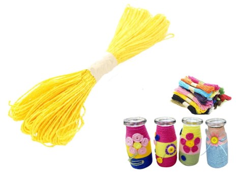 Sznurek Papierowy Dekoracyjny Kreatywny Scrapbooking 2 mm 30 metrów ŻÓŁTY