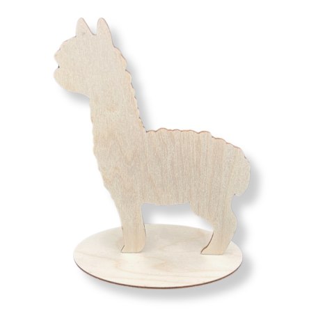 Alpaka na Podstawce Figurka Drewniana Dekoracja Stojąca Zwierzę Dekor 15 cm Alpaka na Podstawce Figurka Drewniana Dekoracja Stojąca Zwierzę Dekor 15 cm