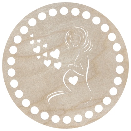 Baza Dno Koszyka Spód Koszyczka Drewniana Mama Ciąża Baby Shower Denko 15 cm