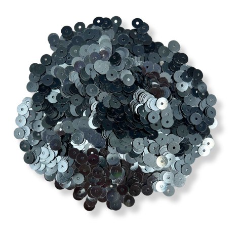 Cekiny Płaskie Grafitowe do Kreatywnych Prac Plastycznych Dodatek 6mm 14g Cekiny Płaskie Grafitowe do Kreatywnych Prac Plastycznych Dodatek 6mm 14g