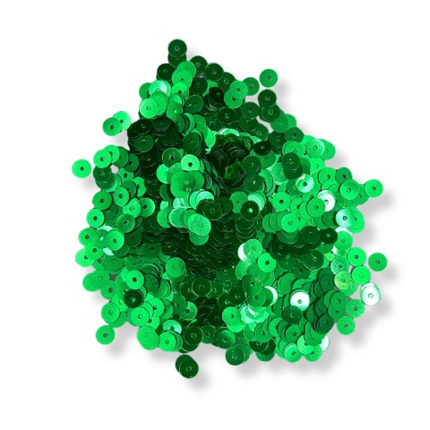 Cekiny Płaskie Zielone do Prac Plastycznych Jaj Styropianowych 6mm 14g Cekiny Płaskie Zielone do Prac Plastycznych Jaj Styropianowych 6mm 14g
