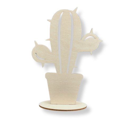 Kaktus w Doniczce Stojący Polski Producent Sklejka Drewniana Dekor Eko 15cm