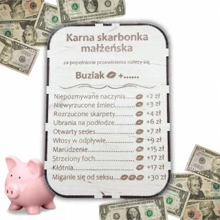 Karna Skarbonka Małżeńska dla Par Prezent Wesele Rocznica Sklejka Drewniana