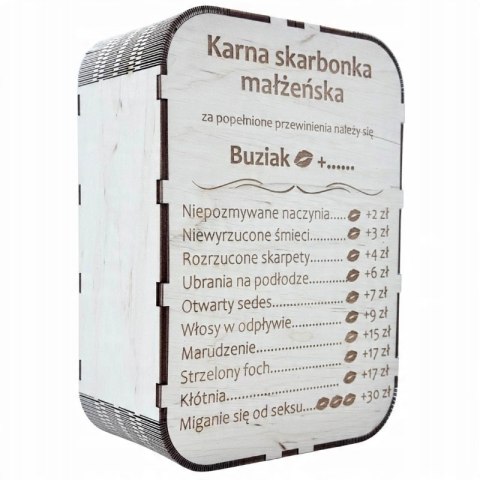 Karna Skarbonka Małżeńska dla Par Prezent Wesele Rocznica Sklejka Drewniana