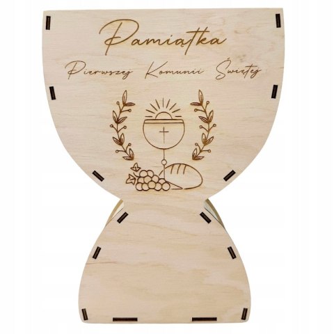 Kielich Komunijny Box na Prezent Kwiaty Słodycze Pamiątka Chleb Dekor Eko