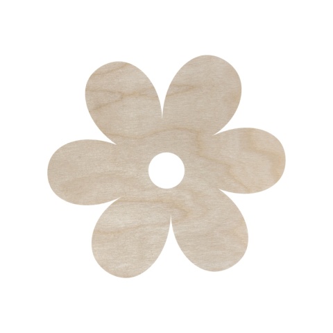 Kwiat Kwiatek Płaski Drewniany Dekor Dodatek Ozdoba Rękodzieło Naturalny
