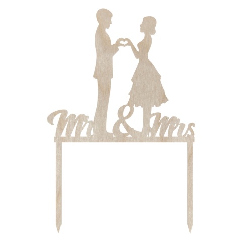 Młoda Para Topper na Piku Mr&Mrs Drewniany Dekor Eko Ślub Wesele Dodatek Młoda Para Topper na Piku Mr&Mrs Drewniany Dekor Eko Ślub Wesele Dodatek