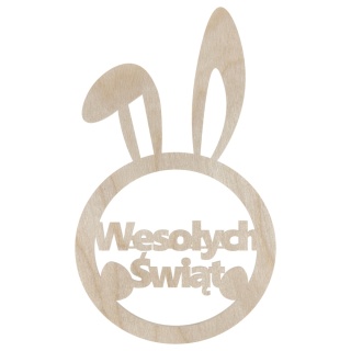 Obręcz Drewniana Mini Zajączek Ozdoba Wielkanocna Wesołych Świąt Dekor Eko