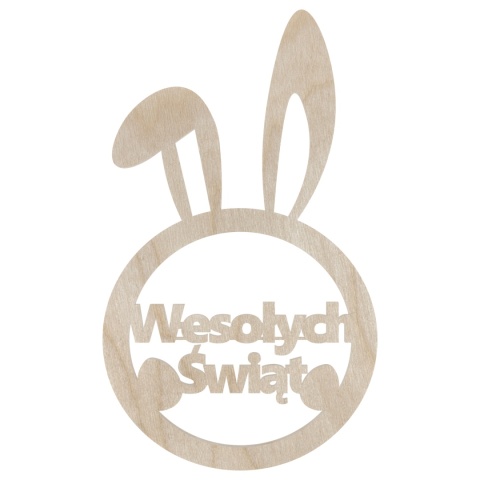 Obręcz Drewniana Mini Zajączek Ozdoba Wielkanocna Wesołych Świąt Dekor Eko