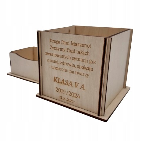 Organizer na Biurko PREZENT DLA NAUCZYCIELA Personalizowany Drewniany Dekor