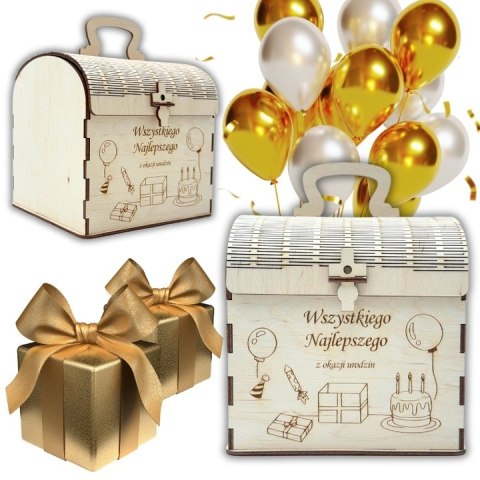 PUDEŁKO SKRZYNKA KUFER KUFEREK NA SKARBY PREZENT URODZINOWY Z GRAWEREM PUDEŁKO SKRZYNKA KUFER KUFEREK NA SKARBY PREZENT URODZINOWY Z GRAWEREM