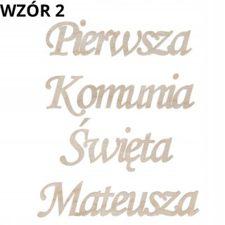 Pierwsza Komunia Święta + Imię Duży Napis Personalizowany na Ściankę Dekor