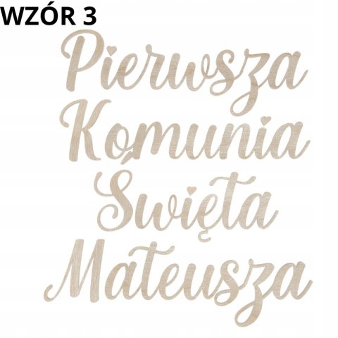 Pierwsza Komunia Święta + Imię Duży Napis Personalizowany na Ściankę Dekor