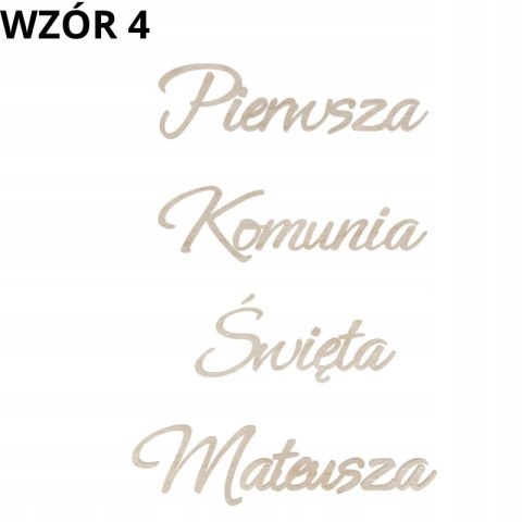 Pierwsza Komunia Święta + Imię Duży Napis Personalizowany na Ściankę Dekor