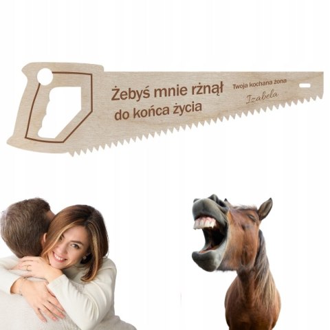 Piła MINI Zawieszka Personalizowana Prezent dla Męża Chłopaka Twój Podpis