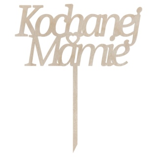Prezent na Dzień Mamy Topper Kochanej Mamie Drewniany Eko Dekor Ozdoba 1szt
