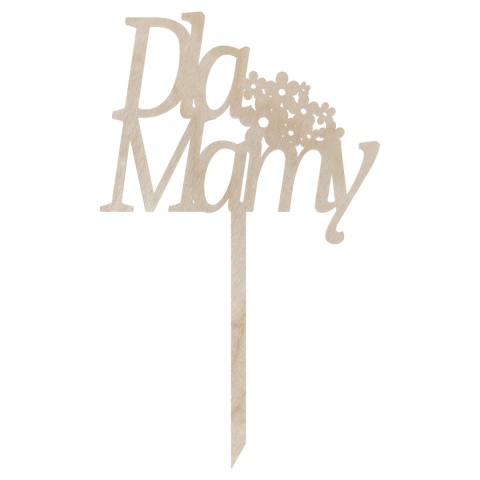Prezent na Dzień Mamy Topper na Piku Napis dla Mamy Drewniany Ekologiczny