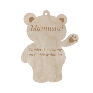 Prezent na Dzień Mamy Zawieszka Drewniana z Grawerem do Auta Samochodu Eko