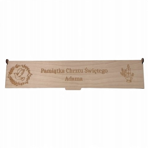 Pudełko do Chrztu na Świecę Pamiątka Chrzcin + GRAWER IMIĘ