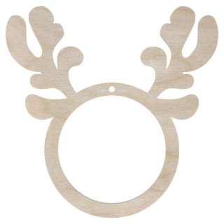 Renifer Poroże Bombka Zawieszka Obręcz Mini Sklejka Drewniana Dekor 10 cm