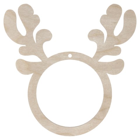 Renifer Poroże Bombka Zawieszka Obręcz Mini Sklejka Drewniana Dekor 10 cm