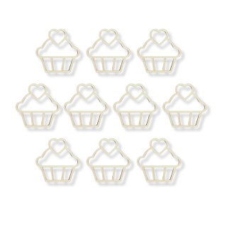 Scrapki Babeczki z Serduszkiem Sklejka Drewniana Naturalna ECO 5x5cm 10szt
