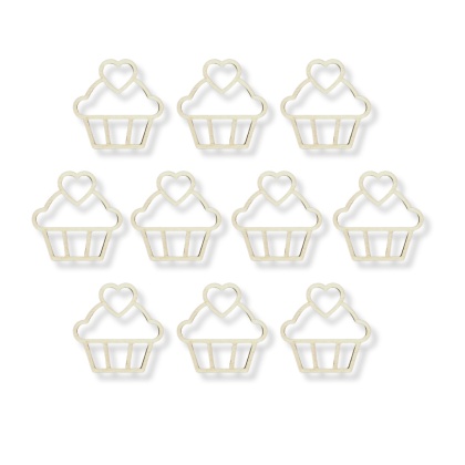 Scrapki Babeczki z Serduszkiem Sklejka Drewniana Naturalna ECO 5x5cm 10szt