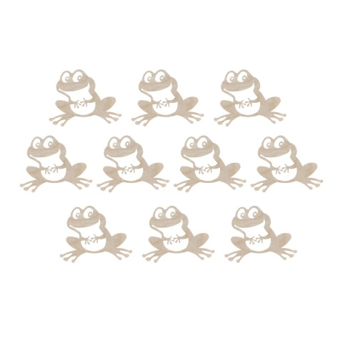 Scrapki Drewniane Żaba Naturalna Dekoracyjna Ozdobna Dekor ECO 10 szt.