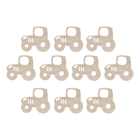 Scrapki Traktory Sklejka Drewniana Naturalna Ekologiczna Dekor EKO 10 sztuk