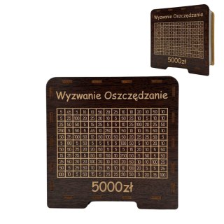 Skarbonka Wykreślanka TWÓJ NAPIS I KWOTA Płyta HDF Wenge Pomysł na Prezent